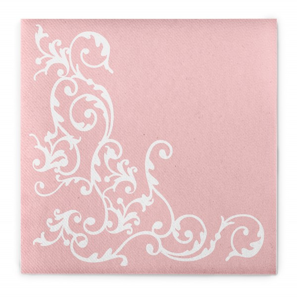 Servetele de masa festive Linclass - Pomp (Roz-Alb) / 40 x 40 cm / 50 buc [1]