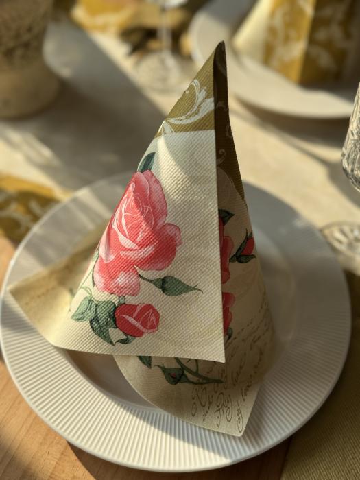 Servetele de masa festive Linclass - Romantic (auriu) / 40 x 40 cm / 12 buc [2]