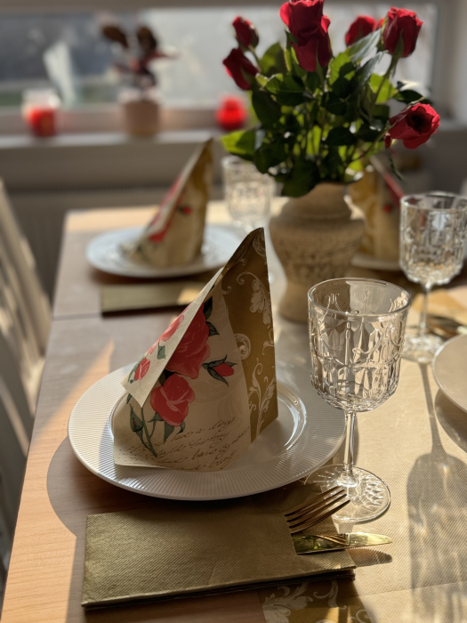 Servetele de masa festive Linclass - Romantic (auriu) / 40 x 40 cm / 12 buc [6]