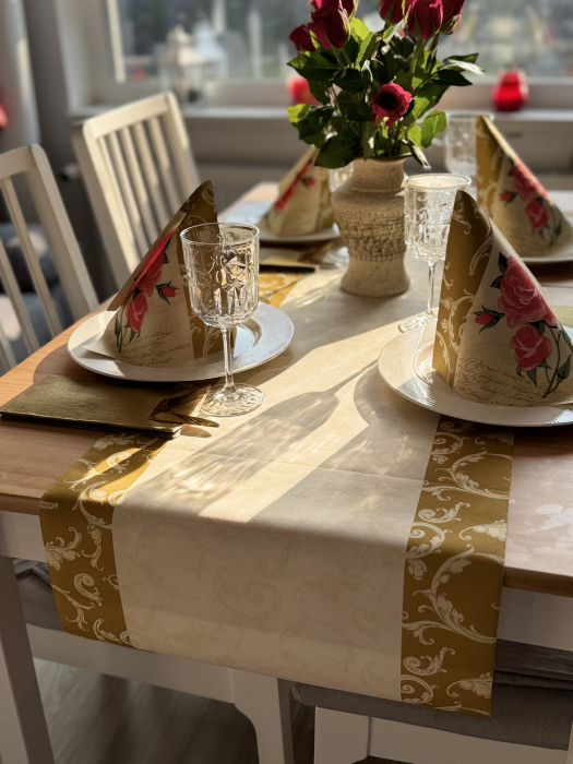 Servetele de masa festive Linclass - Romantic (auriu) / 40 x 40 cm / 12 buc [5]
