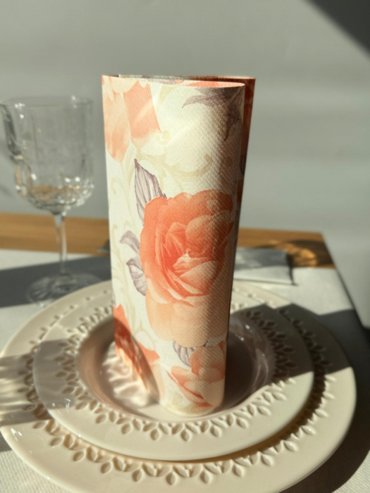 Servetele de masa festive Linclass - Rosalie (portocaliu pastel) / 40 x 40 cm / 50 buc [5]