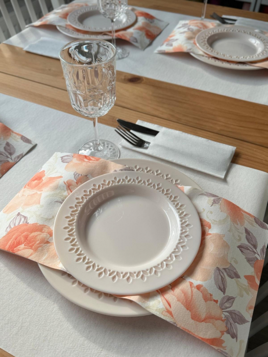 Servetele de masa festive Linclass - Rosalie (portocaliu pastel) / 40 x 40 cm / 50 buc [2]