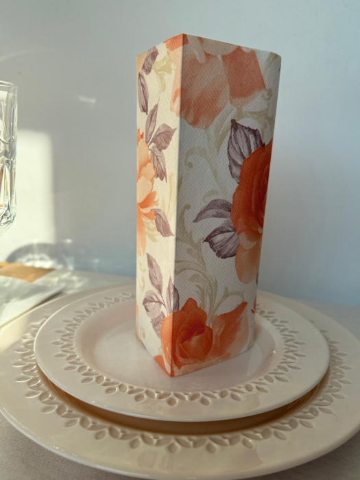 Servetele de masa festive Linclass - Rosalie (portocaliu pastel) / 40 x 40 cm / 50 buc [4]