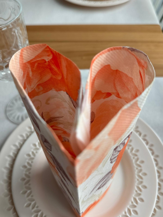 Servetele de masa festive Linclass - Rosalie (portocaliu pastel) / 40 x 40 cm / 50 buc [8]