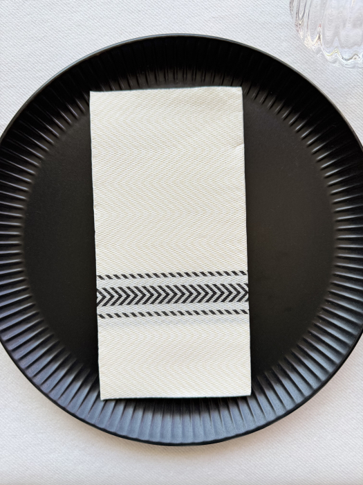 Servetele de masa festive Softpoint pliate 1/8 - Classic Point Black / 40x40 cm / 50 buc [3]