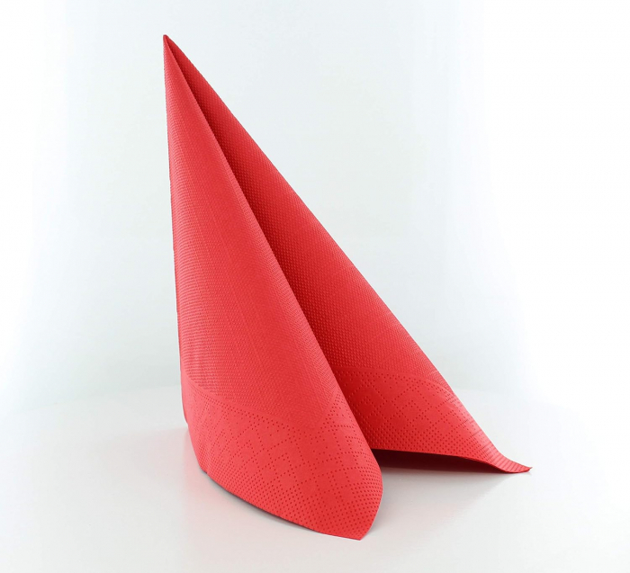 Servetele de masa festive Tissue Deluxe - Red (rosii) / 40x40 cm / 50 buc [3]