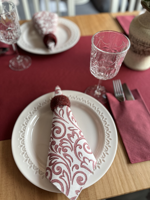 Servetele festive Linclass - Bosse (bordeaux) / 40 x 40 cm / 50 buc [4]