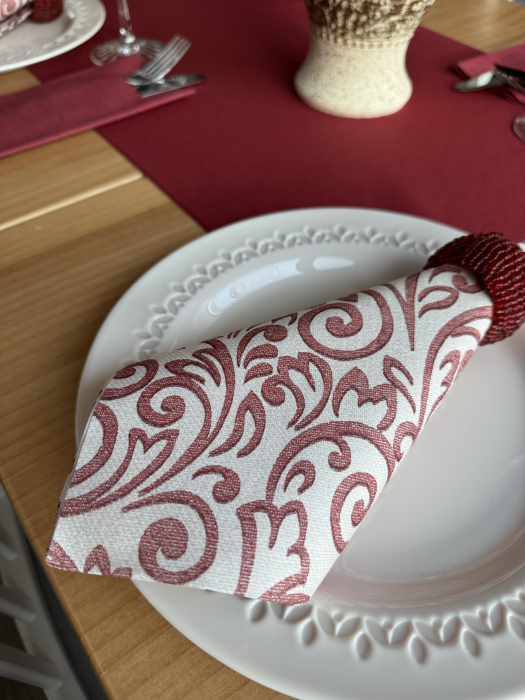 Servetele festive Linclass - Bosse (bordeaux) / 40 x 40 cm / 50 buc [3]