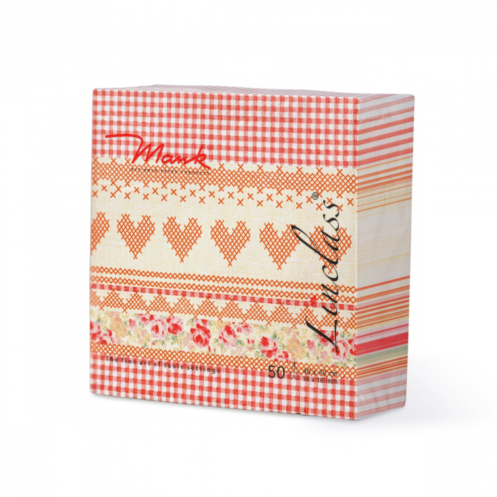 Servetele festive Linclass - Mathilda (inimioare) / 40 x 40 cm / 50 buc [2]