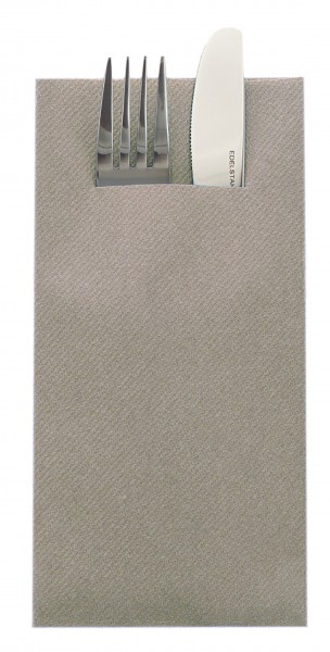 Servetele cu BUZUNAR pentru tacamuri - Linclass Beige Grey (Grej) / 40 x 40 cm / 75 buc [1]