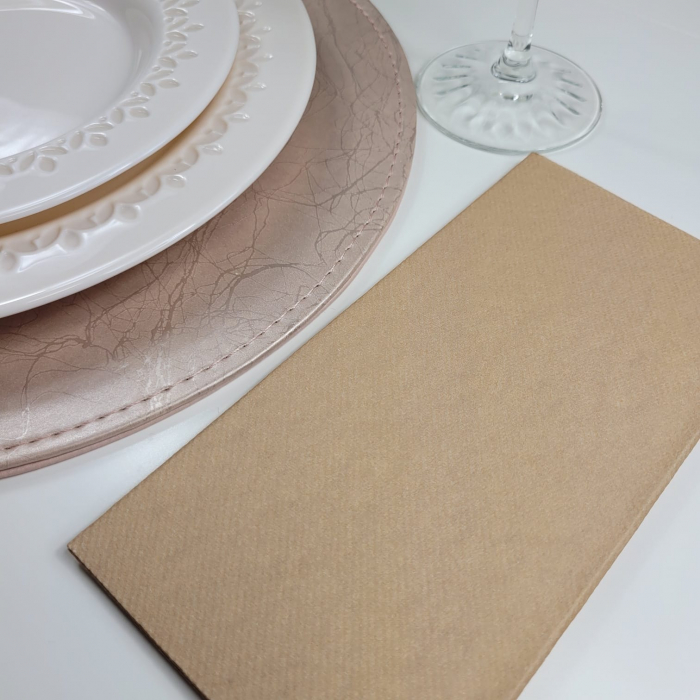 Servetele Linclass ultra calitative, maro deschis (cappuccino), 40x40 cm, pliate 1/8, 12 buc [6]