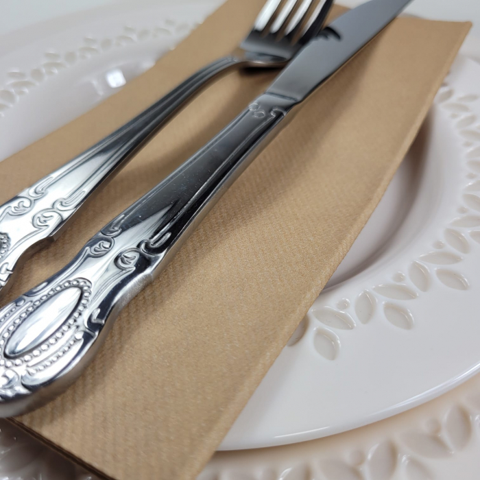 Servetele Linclass ultra calitative, maro deschis (cappuccino), 40x40 cm, pliate 1/8, 12 buc [4]