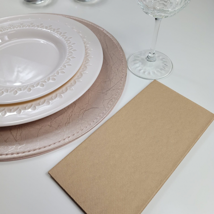 Servetele Linclass ultra calitative, maro deschis (cappuccino), 40x40 cm, pliate 1/8, 12 buc [5]