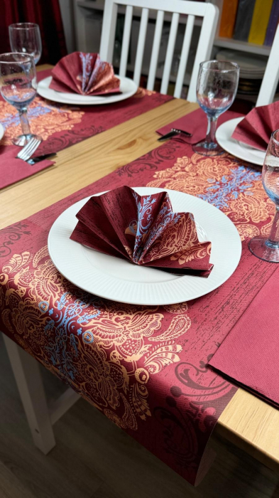 Set accesorii decorative masa festiva - servetele festive Linclass Ellen, traversa de masa Linclass Ellen [2]