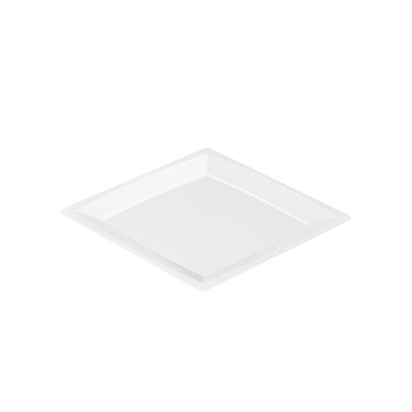 Set farfurii albe de unica folosinta MILAN din plastic / 13,6 x 13,6 cm / 24 buc [3]