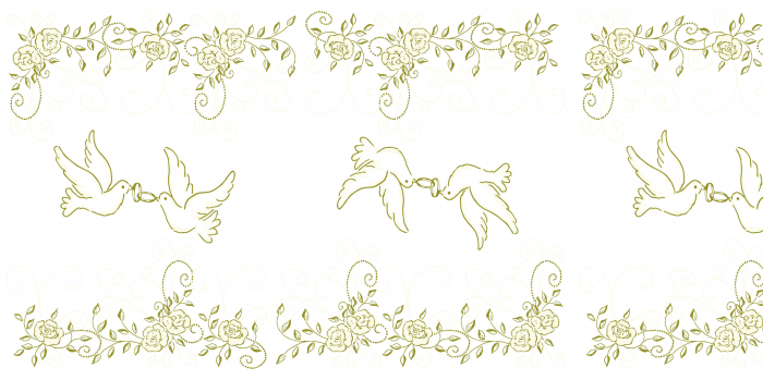 Traversa masa Linclass Wedding - Nunta (crem-auriu) / 40 cm x 24 m / 1 rolă [3]