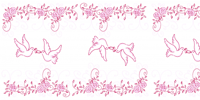 Traversa masa Linclass Wedding - Nunta (roz-bordo) / 40 cm x 24 m / 1 rolă [3]