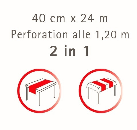 Traversa masa - Linclass Klara (flori) / 40x120 cm / Rola 20 bucati [6]