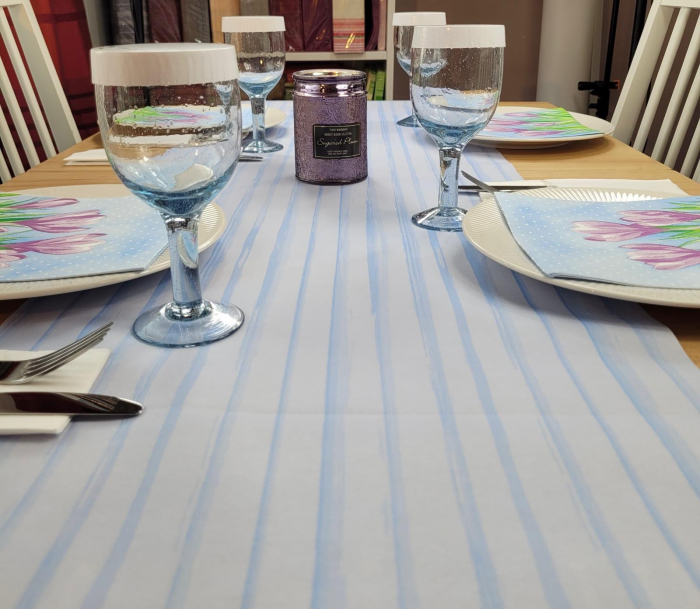 Traversa masa - Linclass Stripes (baby blue) / 40cm x 24 m / 1 rola [2]