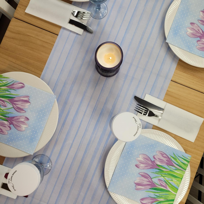 Traversa masa - Linclass Stripes (baby blue) / 40cm x 24 m / 1 rola [6]