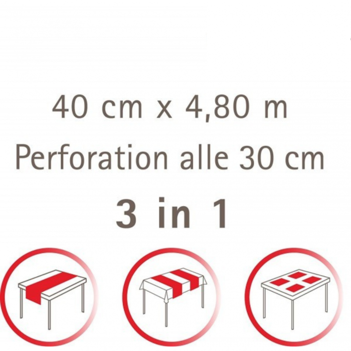 Traversa/Napron masa - Linclass Ellen (bordo) / 40 cm x 4,8 m / 1 rola [6]