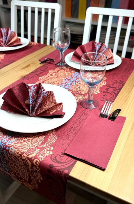 Traversa/Napron masa - Linclass Ellen (bordo) / 40 cm x 4,8 m / 1 rola [3]