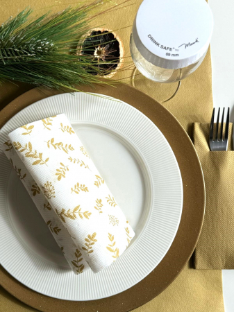Servetele de masa festive Softpoint - Golden Leaves (frunze aurii) / 38 x 38 cm / 20 buc [5]