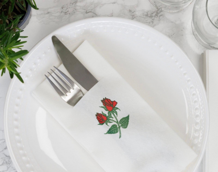 BAX Servetele cu BUZUNAR pentru tacamuri, Linclass-Airlaid (Trandafir) / 43 x 43 cm / 750 buc [2]