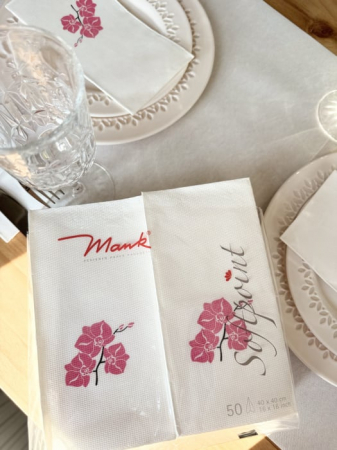 BAX Servetele de masa festive Softpoint - Shija (imprimeu orhidee roz) / 40 x 40 cm / pliate 1/8, 600 buc [2]