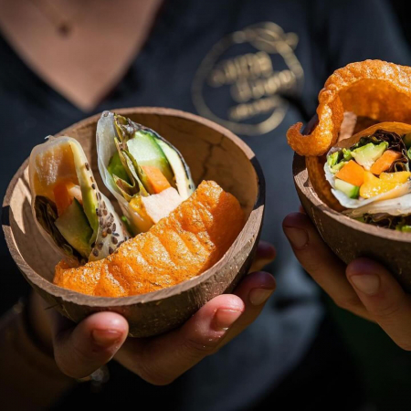 Boluri rotunde biodegradabile, din coaja de nuca de cocos, 200 ml, aprox. Ø 80/130 x h60/90 mm, 10 buc [2]