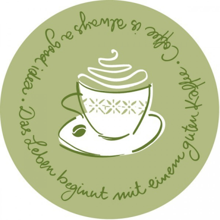 CAPACE, COASTERE & BAVETE - Coastere/suporturi din hartie Tissue pentru cesti / Tasty Coffee - oliv / diametru 9 cm / 250 buc