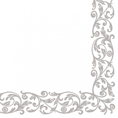 Servetele de masa festive Linclass - Rob (model argintiu pe margine) / 40x40 cm / 50 buc [4]
