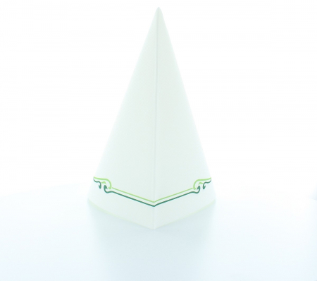 Servetele de masa festive Linclass Colour Line (albe, contur verde) / 40 x 40 cm / 50 buc [2]