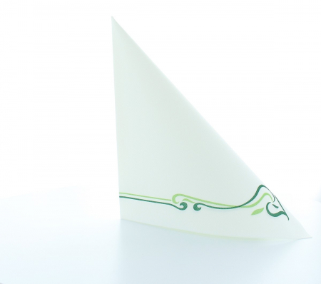 Servetele de masa festive Linclass Colour Line (albe, contur verde) / 40 x 40 cm / 50 buc [1]
