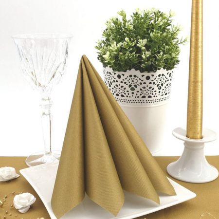Servetele de masa festive Linclass - Gold (auriu) / 40 x 40 cm / 50 buc [1]