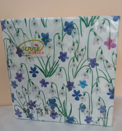 Servetele festive Linclass - Nelia (ghiocei, toporasi) / 40 x 40 cm / 50 buc [1]