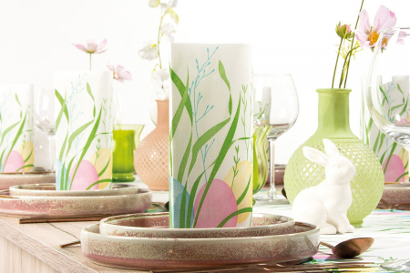 Servetele festive - PASTE / EASTER - Servetele de masa festive Linclass - Ostern (oua, model de Paste) / 40 x 40 cm / 50 buc