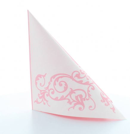 Servetele de masa festive Linclass - Pomp (Roz-Alb) / 40 x 40 cm / 50 buc [7]