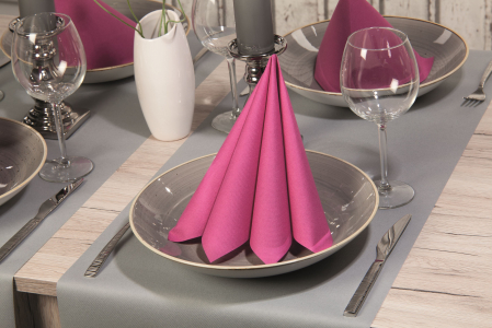 Servetele de masa FESTIVE - Aranjament masa festiva/Horeca roz-gri