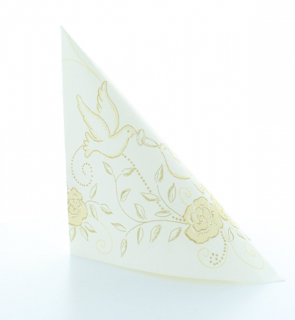 Servetele de masa festive Linclass Wedding - Nunta (Crem-Auriu) / 40 x 40 cm / 50 buc [2]