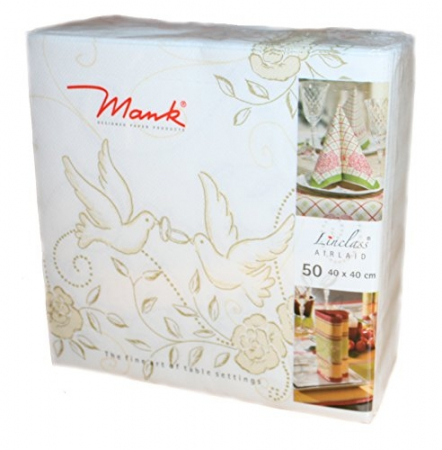 Servetele de masa festive Linclass Wedding - Nunta (Crem-Auriu) / 40 x 40 cm / 50 buc [6]