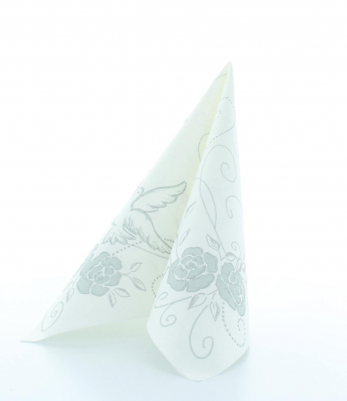 Servetele de masa festive Linclass Wedding - Nunta (Gri-Argintiu) / 40 x 40 cm / 50 buc [5]
