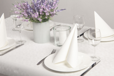 Servetele de masa FESTIVE - Servetele de masa festive Linclass-Light - White (albe) / 40 x 40 cm / 50 buc
