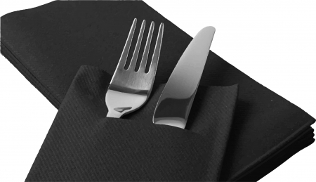 Servetele cu BUZUNAR pentru tacamuri Linclass - Negru / 40 x 40 cm / 75 buc [1]