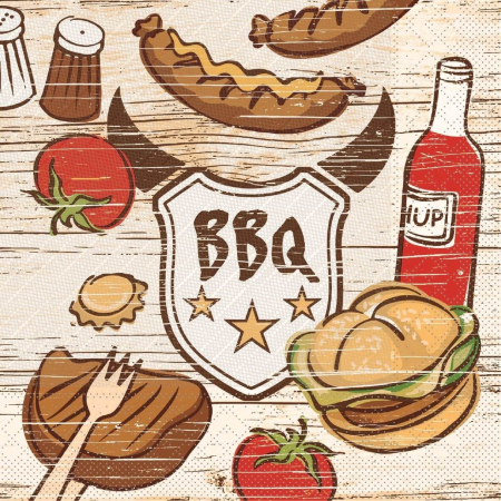 Servetele de masa festive Tissue Deluxe - BBQ (Fast Food)/ 40 x 40 cm / 50 buc [3]