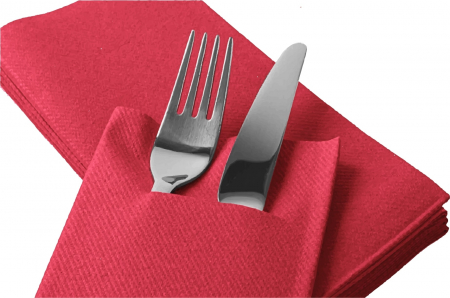 Servetele cu BUZUNAR pentru tacamuri - Linflair Rosii / 40 x 40 cm / 100 buc [2]