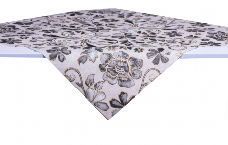 FETE DE MASA - Fata de masa - Linclass Georg (Flori gri) / 80 x 80 cm / 1 buc
