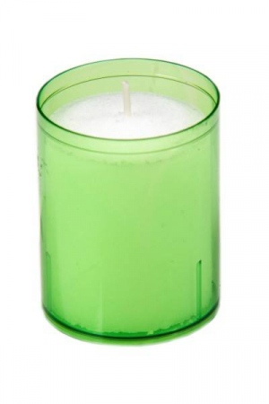 LUMANARI - Lumanare cilindrica in borcan de plastic verde kiwi, Ø 5 cm x h 6,5 cm, 1 buc