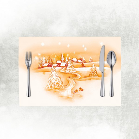 NAPROANE MASA - Naproane masa, Linclass - Silence apricot (peisaj de iarnă) / 40 x 30 cm / 100 buc