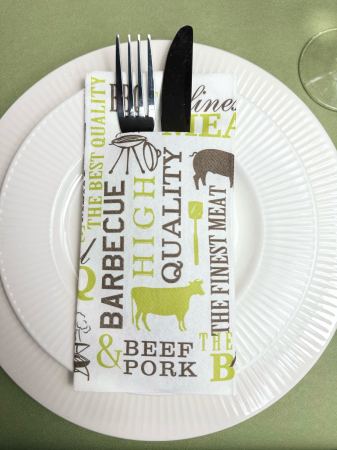 Servetele cu BUZUNAR pentru tacamuri, Linclass-Airlaid BBQ / 40x 40 cm / 12 buc [2]